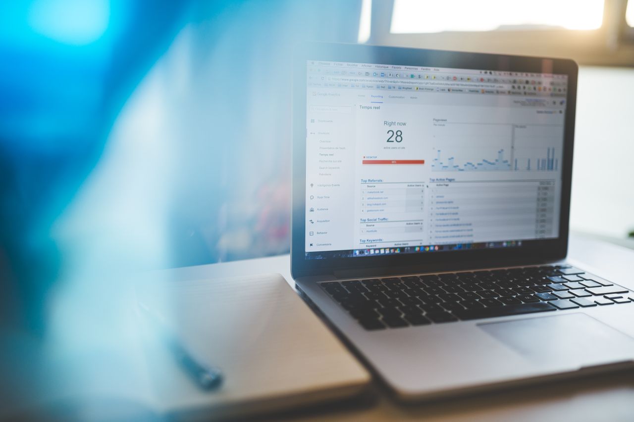 Google Analytics dashboard and data analysis
